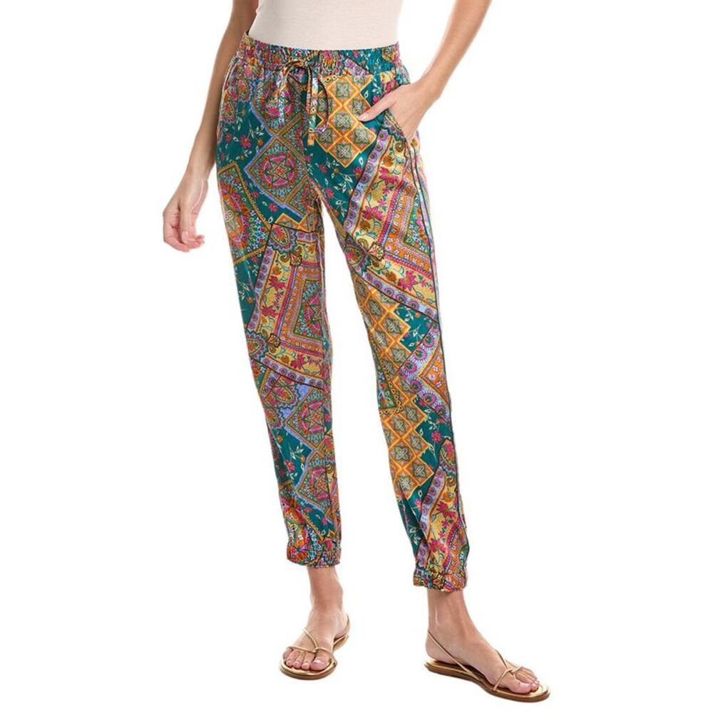 Johnny Was Womens Bomi Silk-Blend Pant